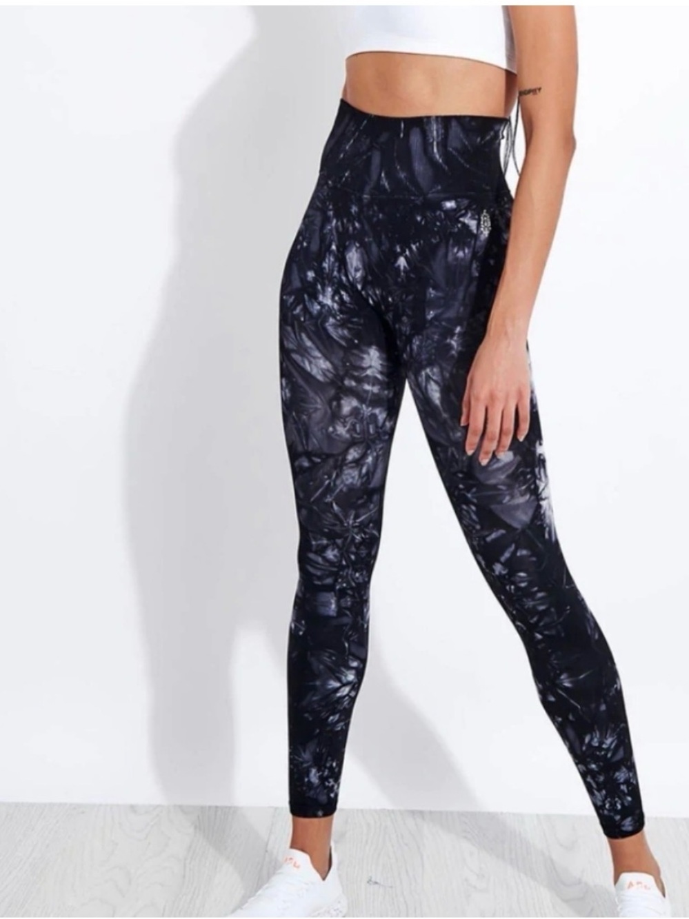 Free People Tie Dye Black Good Karma High-Rise Leggings M/L NWT